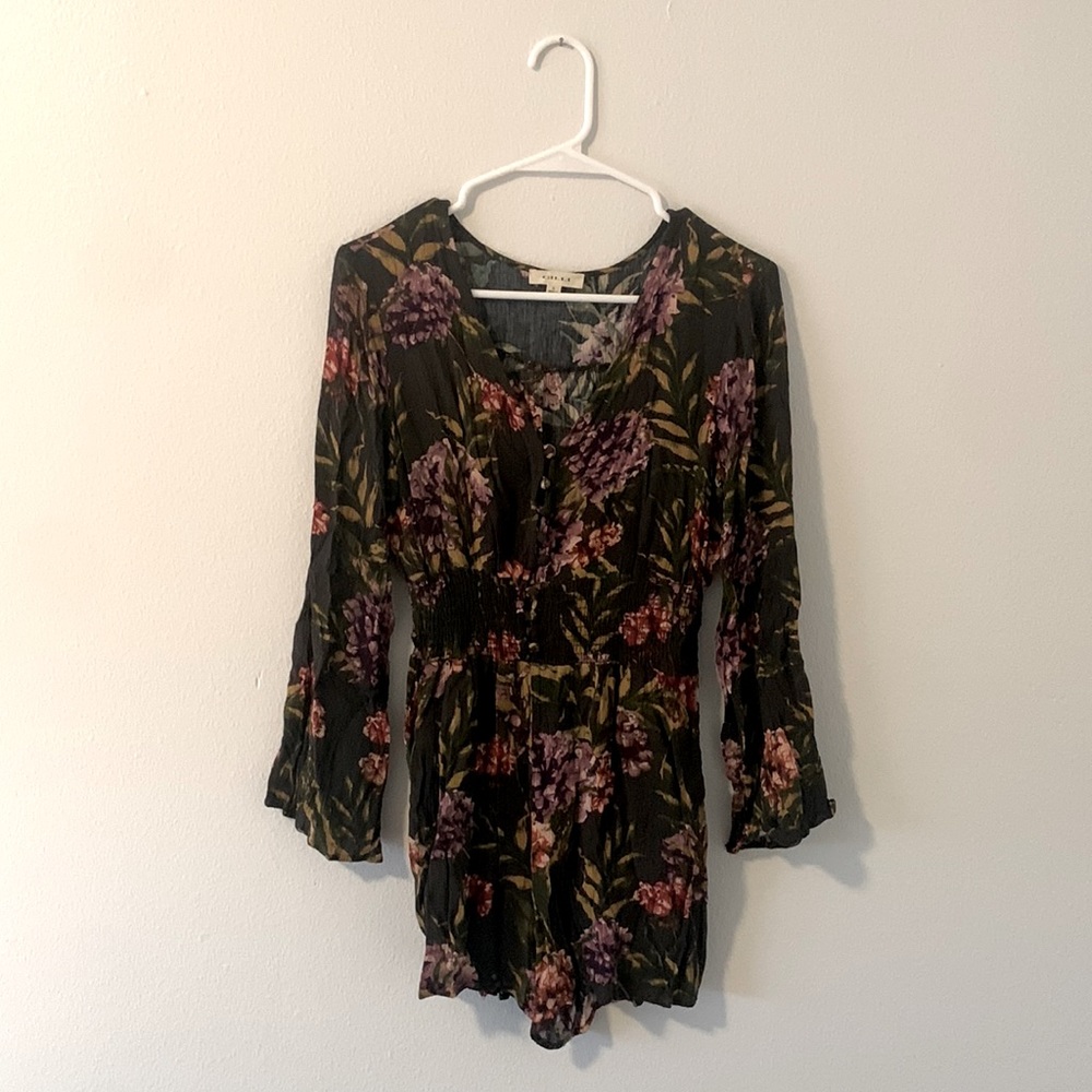 Long sleeve floral romper